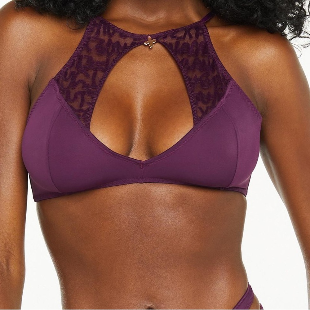 Tagged by Savage High-Neck Bralette in purple LARGE NWT - Picture 2 of 6